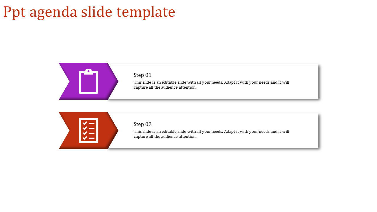 Free - Agenda PowerPoint Template and Google Slides - Two Node